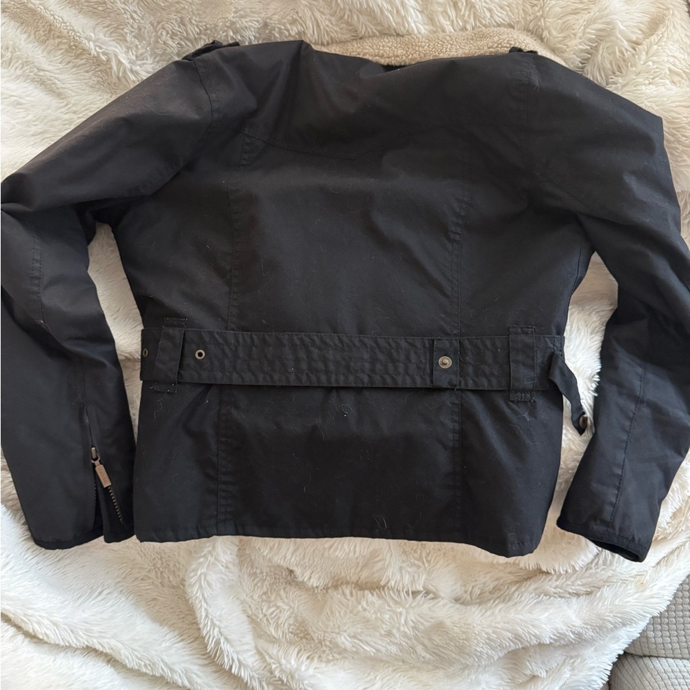 Quality winter coat w pocket,Barbour US size 6 (small) black fuzzy warm like new - Picture 10 of 12